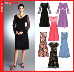 6269 EMPIRE DRESS SLVS/OVERLAY CONTRAST OR NOT PATTERN 8-18